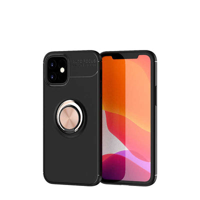 Apple iPhone 12 Kılıf Zore Ravel Silikon Kapak Siyah-Kırmızı