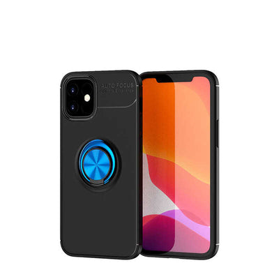 Apple iPhone 12 Kılıf Zore Ravel Silikon Kapak Siyah-Mavi