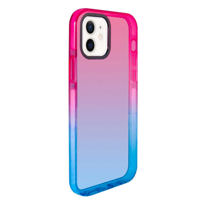 Apple iPhone 12 Kılıf Zore Renkli Punto Kapak Pembe-Mavi