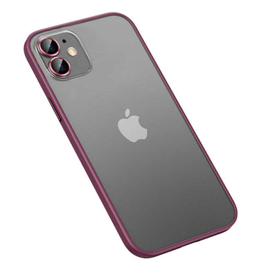 Apple iPhone 12 Kılıf Zore Retro Kapak Koyu Mor