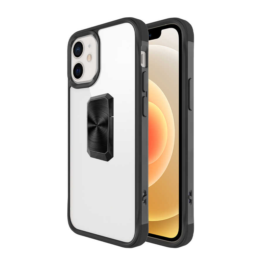 Apple iPhone 12 Kılıf Zore V-Bax Kapak Siyah