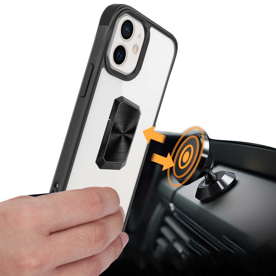 Apple iPhone 12 Kılıf Zore V-Bax Kapak Siyah