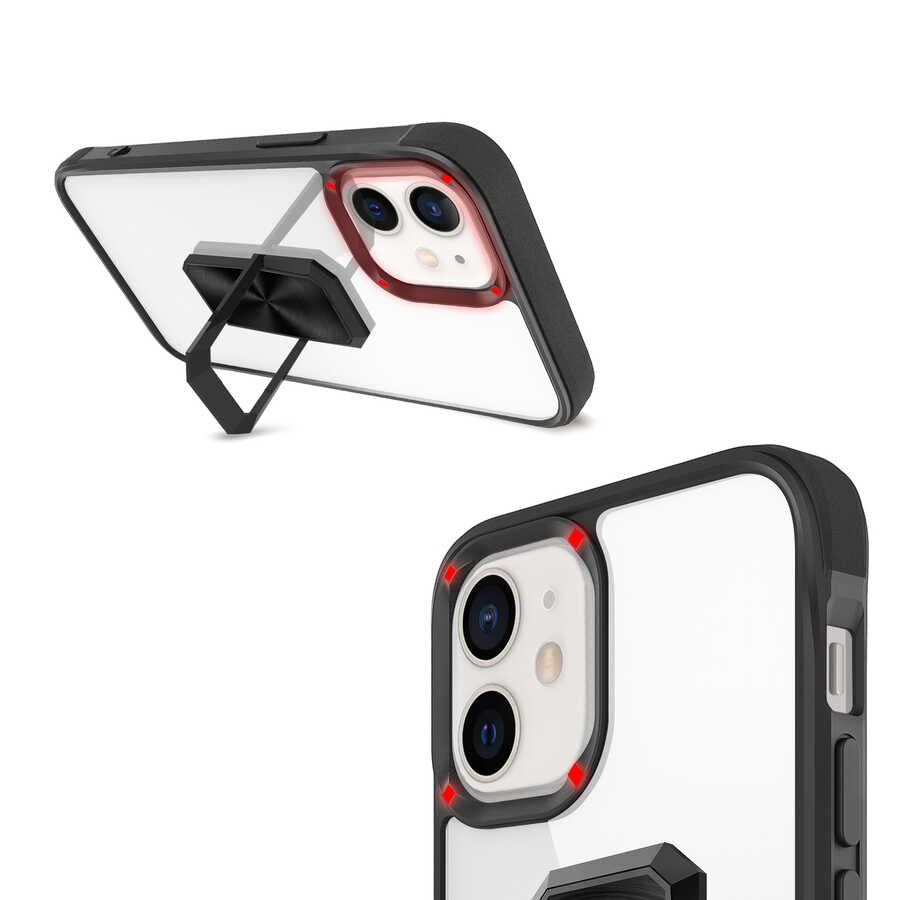 Apple iPhone 12 Kılıf Zore V-Bax Kapak Siyah