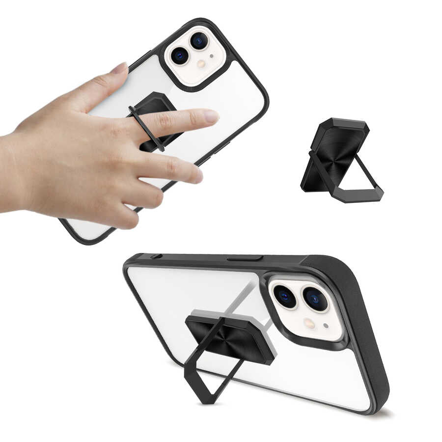 Apple iPhone 12 Kılıf Zore V-Bax Kapak Siyah