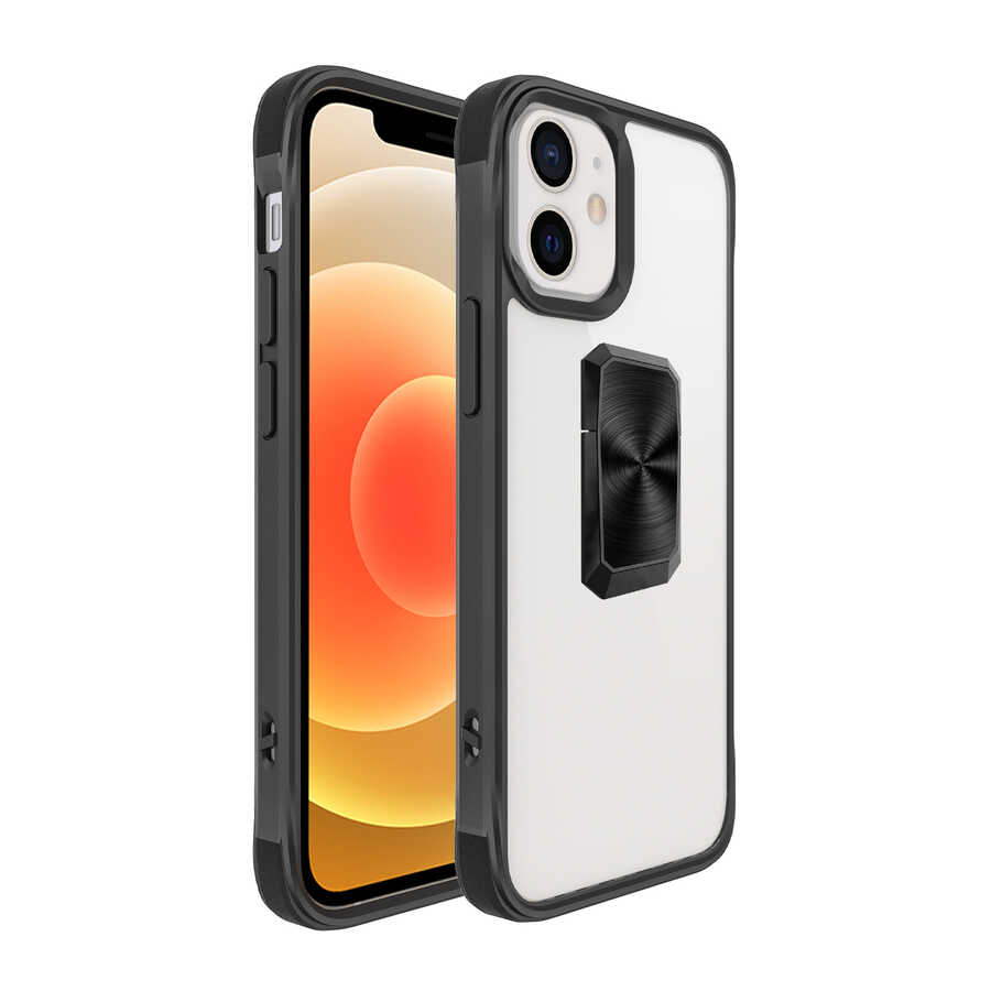 Apple iPhone 12 Kılıf Zore V-Bax Kapak Siyah