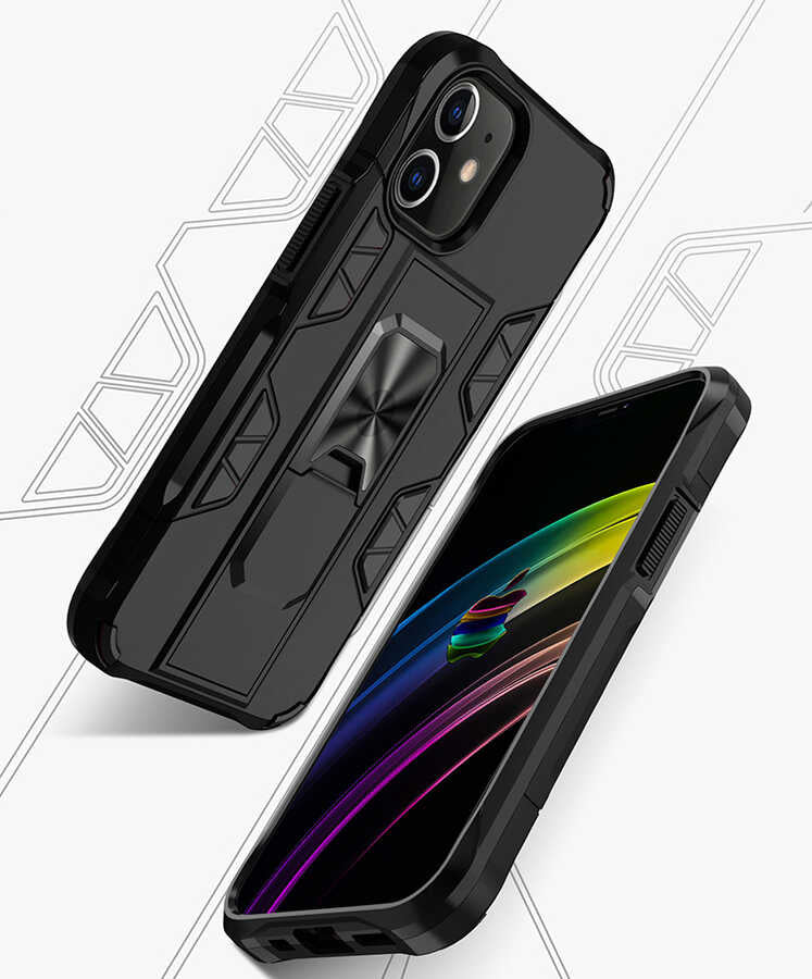 Apple iPhone 12 Kılıf Zore Volve Kapak Siyah