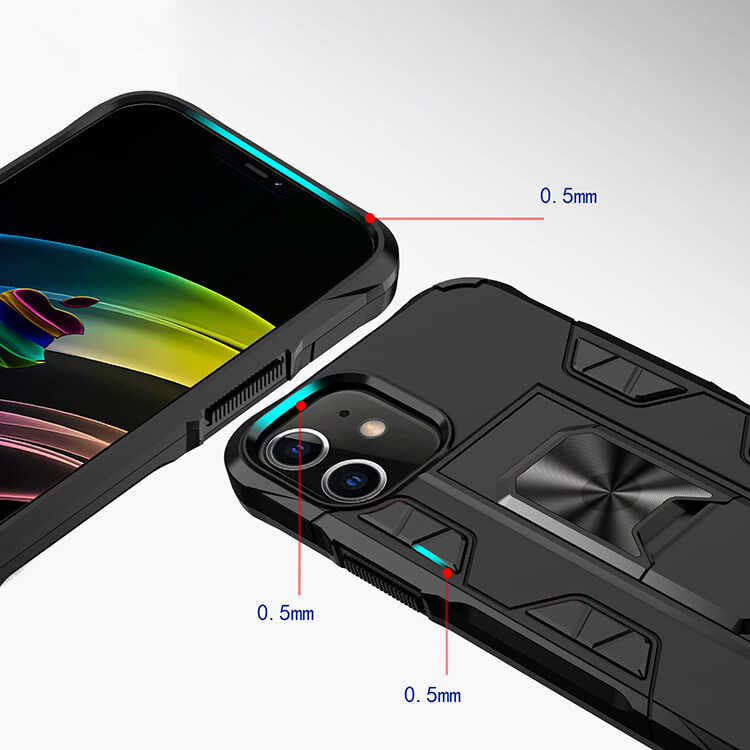 Apple iPhone 12 Kılıf Zore Volve Kapak Siyah