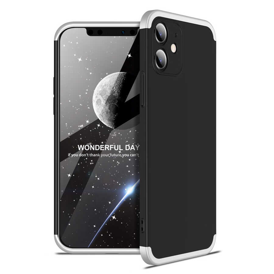 Apple iPhone 12 Mini Kılıf Zore Ays Kapak Siyah-Gri