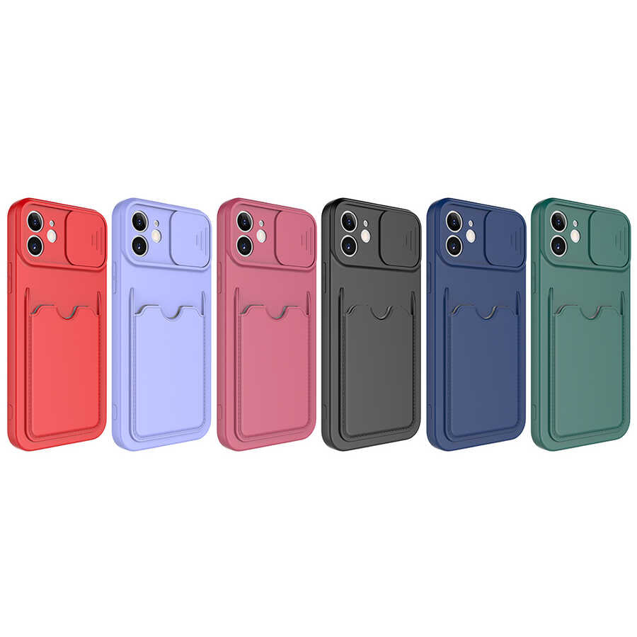 Apple iPhone 12 Mini Kılıf Zore Kartix Kapak Koyu Yeşil