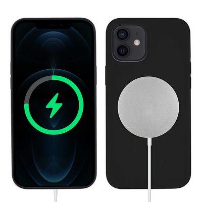 Apple iPhone 12 Mini Kılıf Zore Silksafe Wireless Kapak Siyah