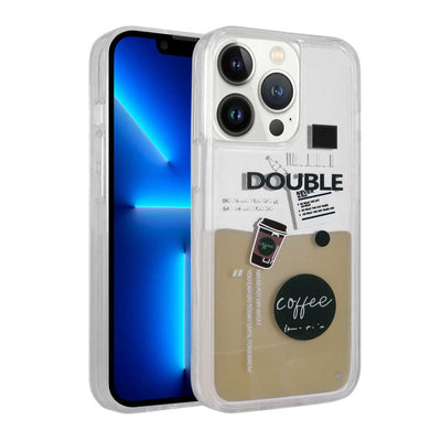 Apple iPhone 12 Pro Kılıf Desenli Sıvılı Zore Drink Silikon Kapak NO1