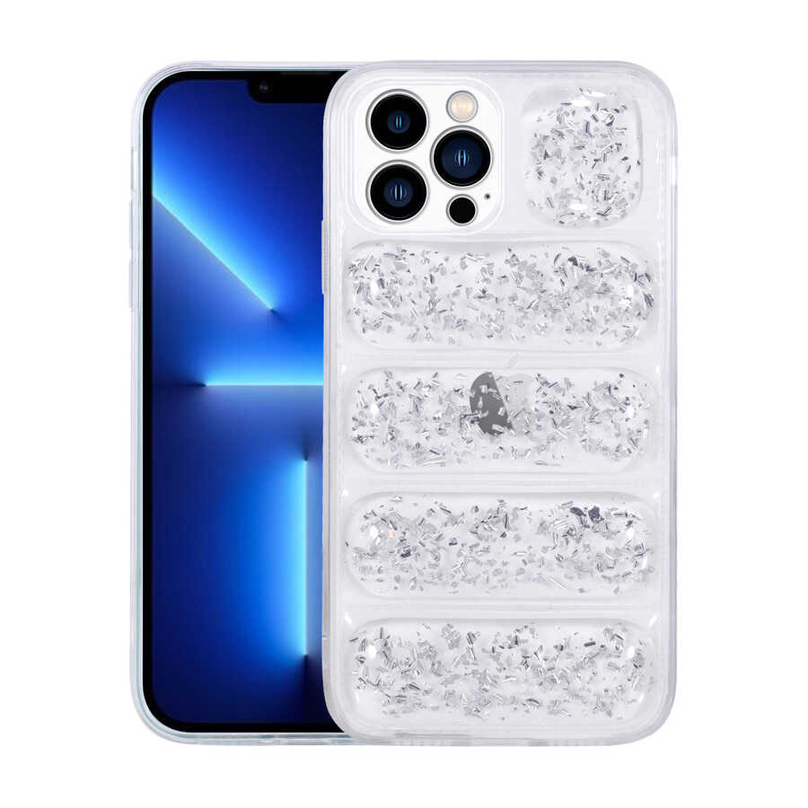 Apple iPhone 12 Pro Kılıf Kamera Korumalı Simli Airbag'li Zore Dalga Kapak Mor