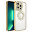 Apple iPhone 12 Pro Kılıf Kamera Korumalı Taş Süslemeli Arkası Şeffaf Zore Asya Kapak Rose Gold