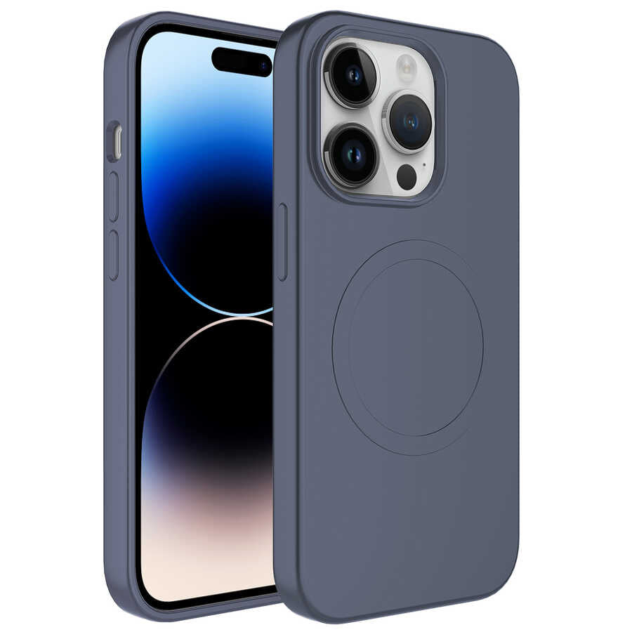 Apple iPhone 12 Pro Kılıf M-safe Wireless Şarj Özellikli Pastel Renk Silikon Zore Plas Kapak