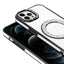 Apple iPhone 12 Pro Kılıf Pırlanta Taş Tasarımlı M-safe Şarj Özellikli Zore Karetta Silikon Kapak Gümüş