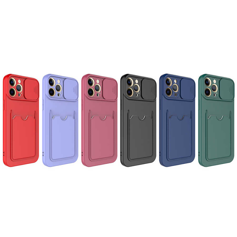 Apple iPhone 12 Pro Kılıf Zore Kartix Kapak Koyu Yeşil