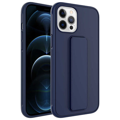 Apple iPhone 12 Pro Kılıf Zore Qstand Kapak Lacivert