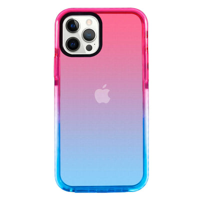 Apple iPhone 12 Pro Kılıf Zore Renkli Punto Kapak Pembe-Mavi