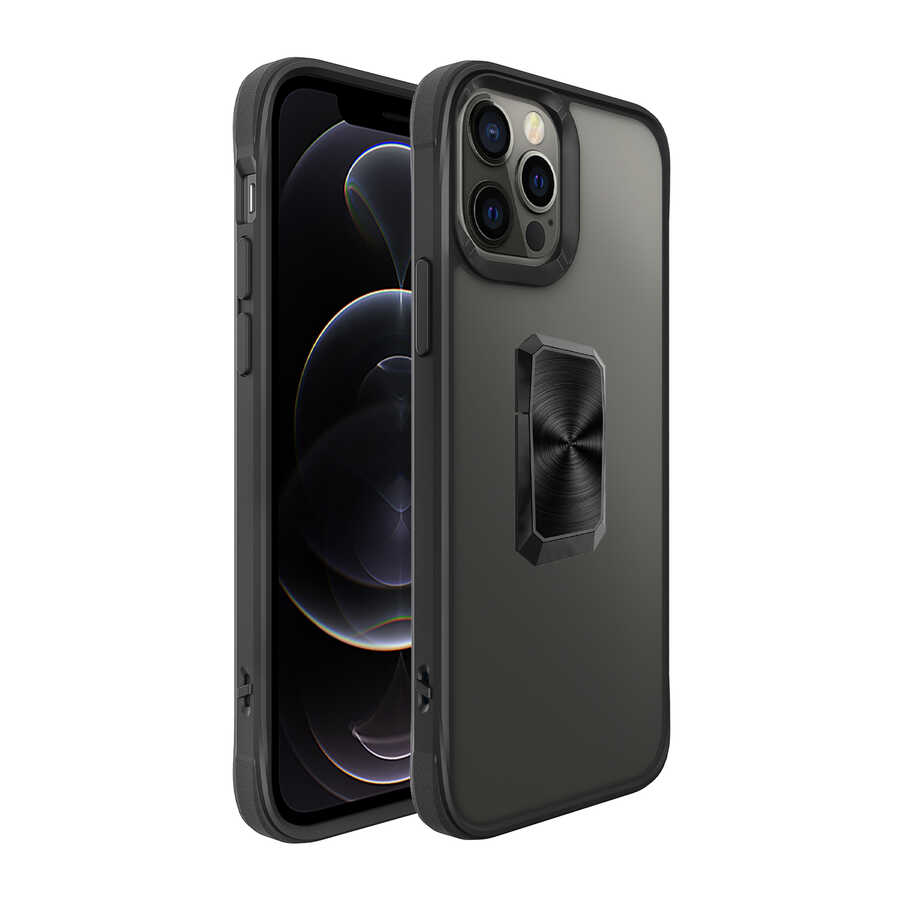 Apple iPhone 12 Pro Kılıf Zore V-Bax Kapak Siyah