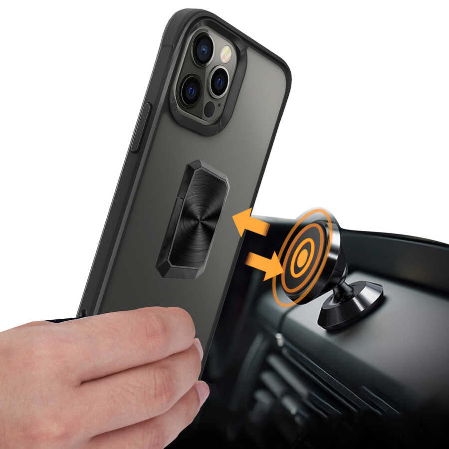 Apple iPhone 12 Pro Kılıf Zore V-Bax Kapak Siyah