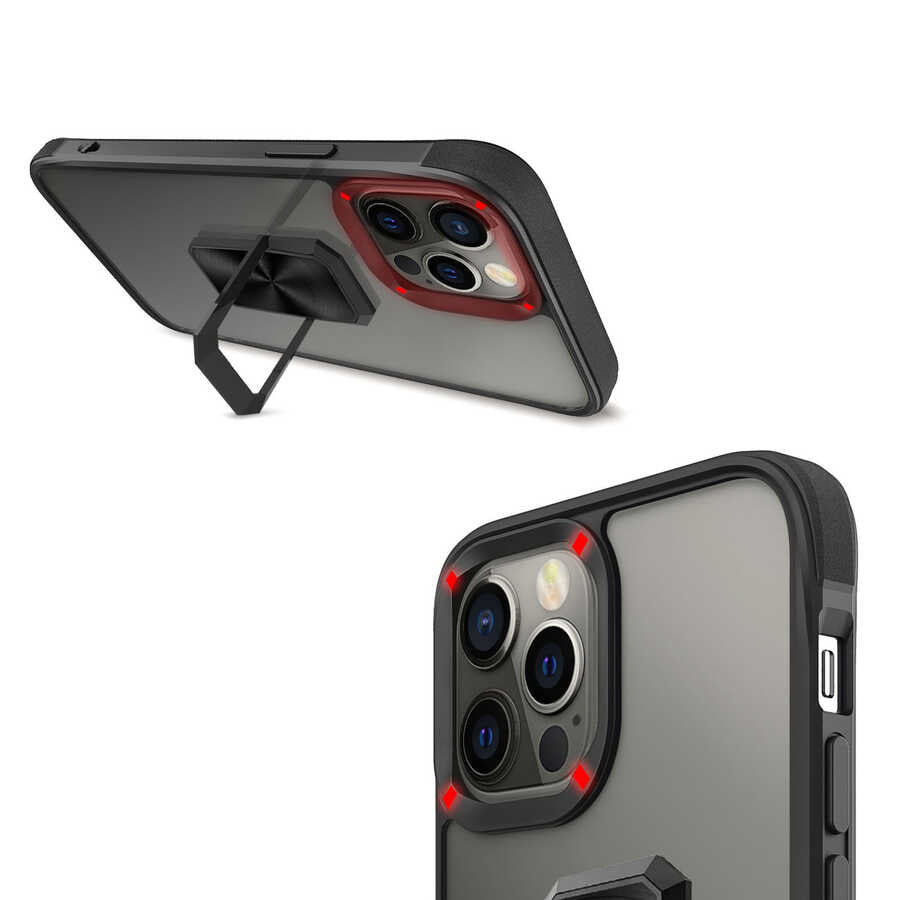 Apple iPhone 12 Pro Kılıf Zore V-Bax Kapak Siyah