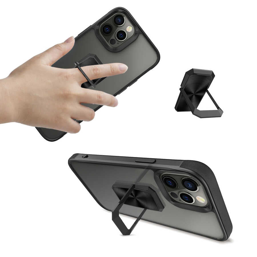 Apple iPhone 12 Pro Kılıf Zore V-Bax Kapak Siyah