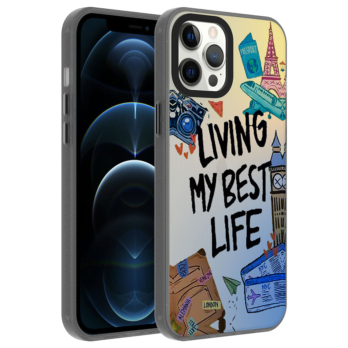 Apple iPhone 12 Pro Max Kılıf Desenli Zore Dragon Sert Kapak Seyahat