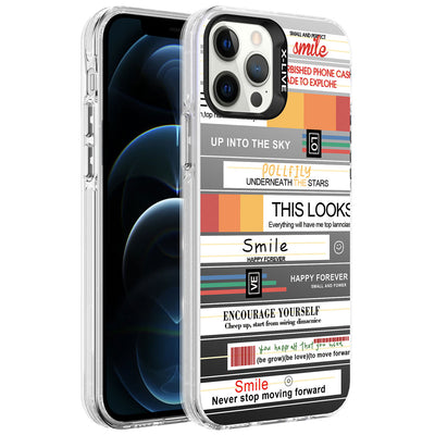 Apple iPhone 12 Pro Max Kılıf Desenli Zore Silver Sert Kapak Mottolar