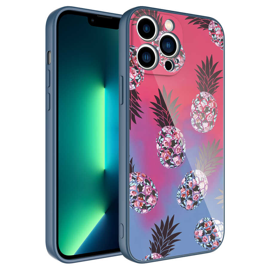 Apple iPhone 12 Pro Max Kılıf Kamera Korumalı Desenli Sert Silikon Zore Epoksi Kapak NO1