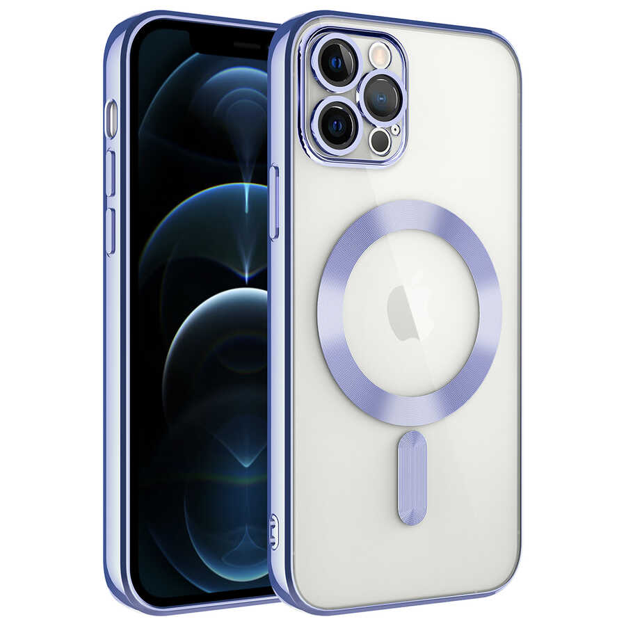 Apple iPhone 12 Pro Max Kılıf Kamera Korumalı M-safe Wireless Şarj Özellikli Zore Demre Kapak