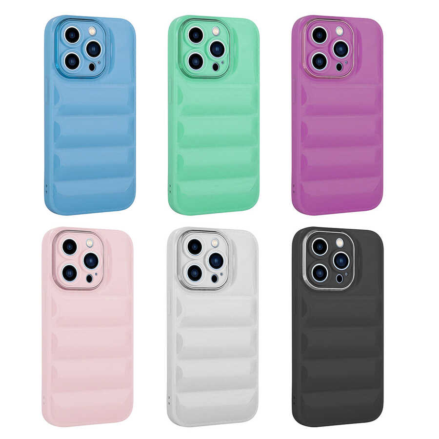 Apple iPhone 12 Pro Max Kılıf Kamera Korumalı Parlak Airbag'li Zore Galya Kapak Pembe