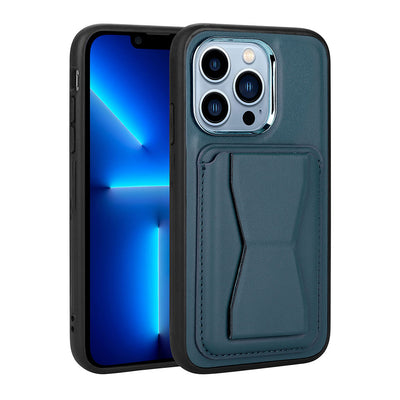 Apple iPhone 12 Pro Max Kılıf Kartlıklı Standlı Pu Deri Zore Memo Kapak Lacivert