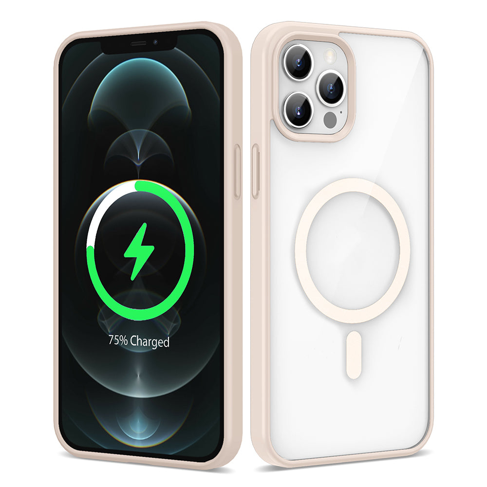 Apple iPhone 12 Pro Max Kılıf M-safe Wireless Şarj Özellikli Silikon Zore Ege Kapak Pembe