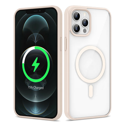 Apple iPhone 12 Pro Max Kılıf M-safe Wireless Şarj Özellikli Silikon Zore Ege Kapak Pembe