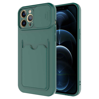 Apple iPhone 12 Pro Max Kılıf Zore Kartix Kapak Koyu Yeşil