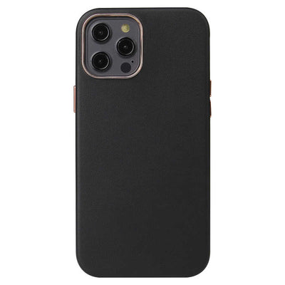 Apple iPhone 12 Pro Max Kılıf Zore Leathersafe Wireless Kapak Siyah