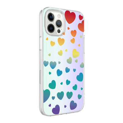 Apple iPhone 12 Pro Max Kılıf Zore M-Blue Desenli Kapak Heart No3