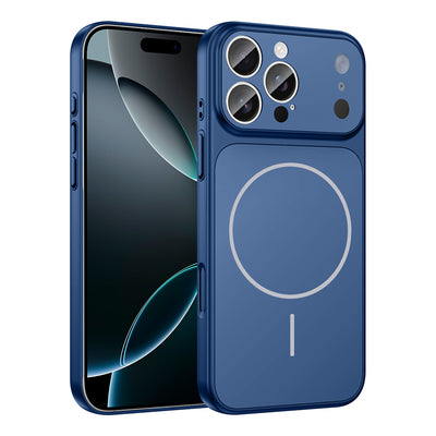 Apple iPhone 12 Pro Max Kılıf Zore M-Safe Şarj Özellikli Kamera Korumalı Formen Kapak Lacivert