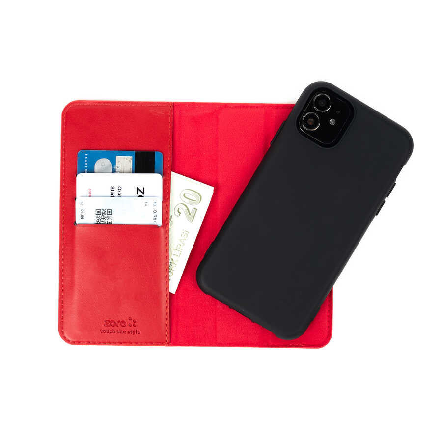 Apple iPhone 12 Pro Max Kılıf Zore Multi Cüzdan Kılıf Taba