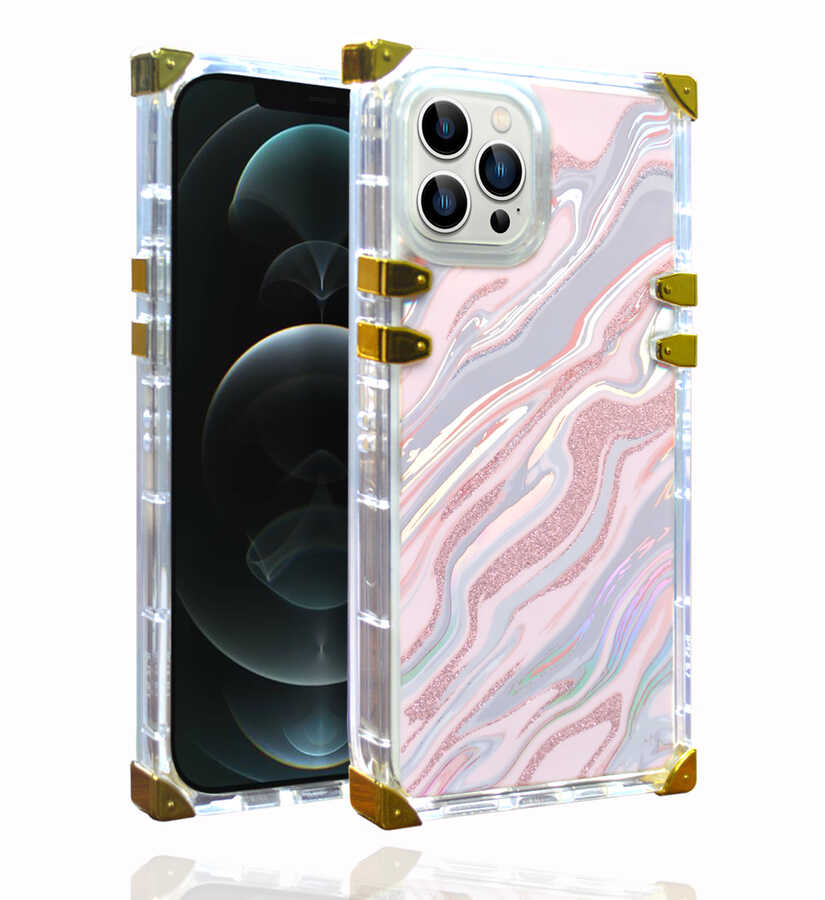 Apple iPhone 12 Pro Max Kılıf Zore Ples Kapak Pembe Koyu