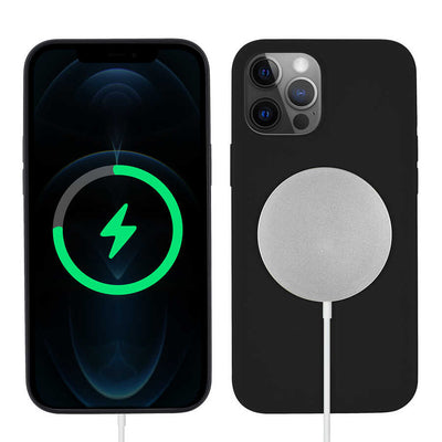 Apple iPhone 12 Pro Max Kılıf Zore Silksafe Wireless Kapak Siyah