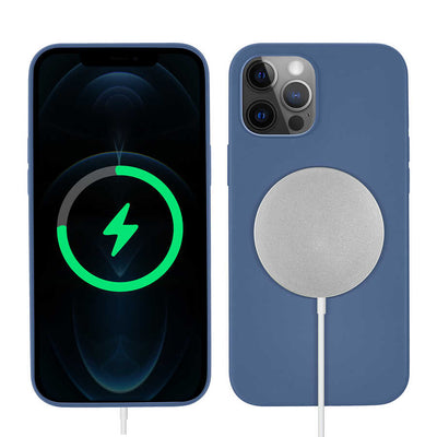 Apple iPhone 12 Pro Max Kılıf Zore Silksafe Wireless Kapak Mavi