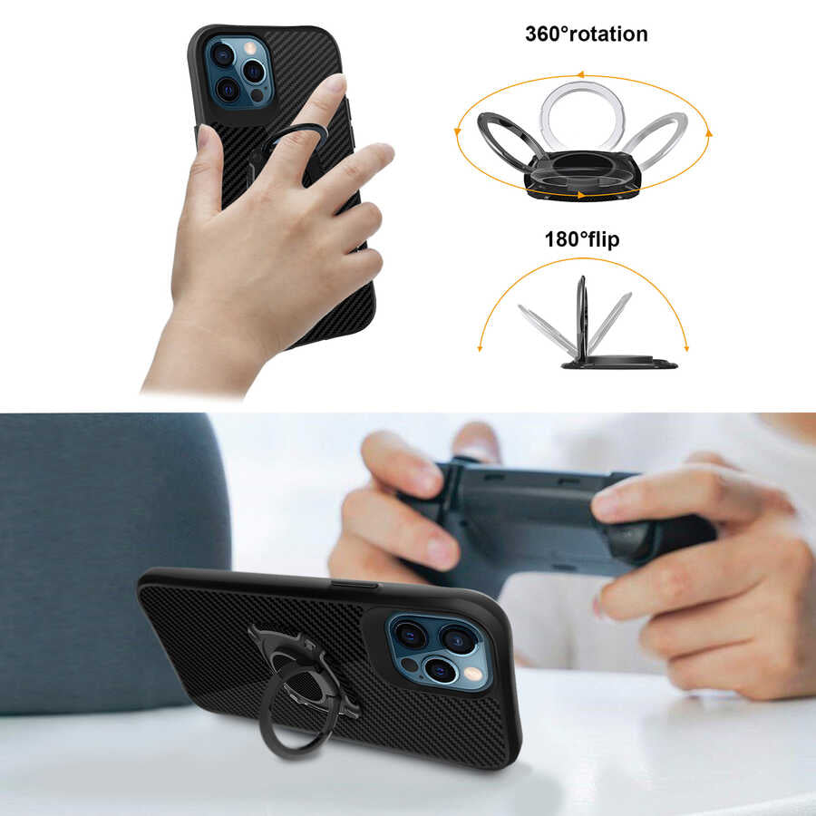 Apple iPhone 12 Pro Max Kılıf Zore Timo Kapak Siyah