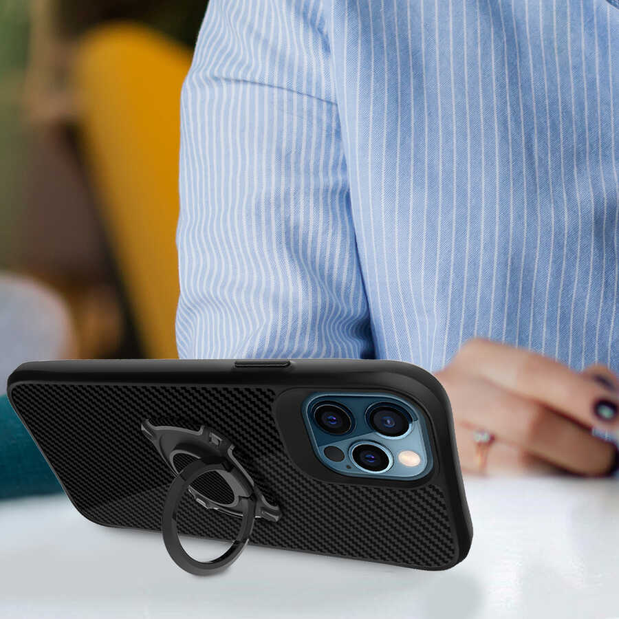 Apple iPhone 12 Pro Max Kılıf Zore Timo Kapak Siyah