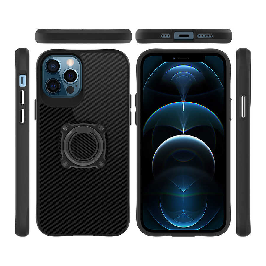 Apple iPhone 12 Pro Max Kılıf Zore Timo Kapak Siyah