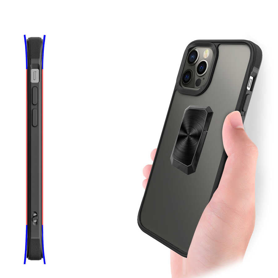 Apple iPhone 12 Pro Max Kılıf Zore V-Bax Kapak Siyah