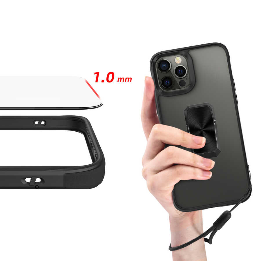 Apple iPhone 12 Pro Max Kılıf Zore V-Bax Kapak Siyah