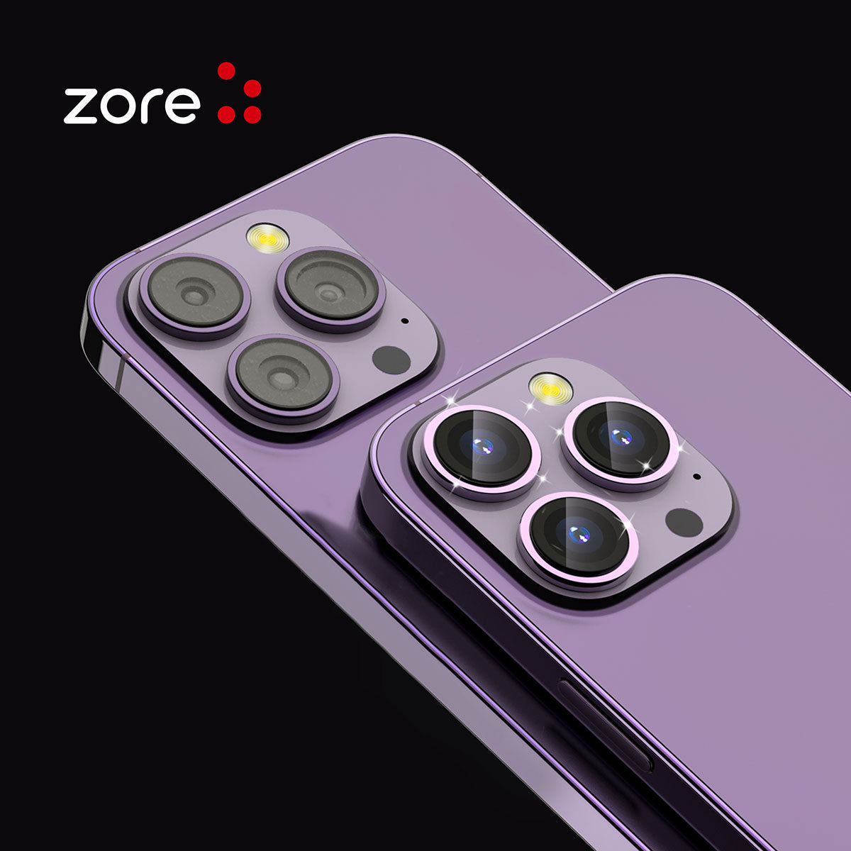 Apple iPhone 12 Pro Max Zore CL-12 Premium Safir Parmak İzi Bırakmayan Anti-Reflective Kamera Lens Koruyucu Mavi
