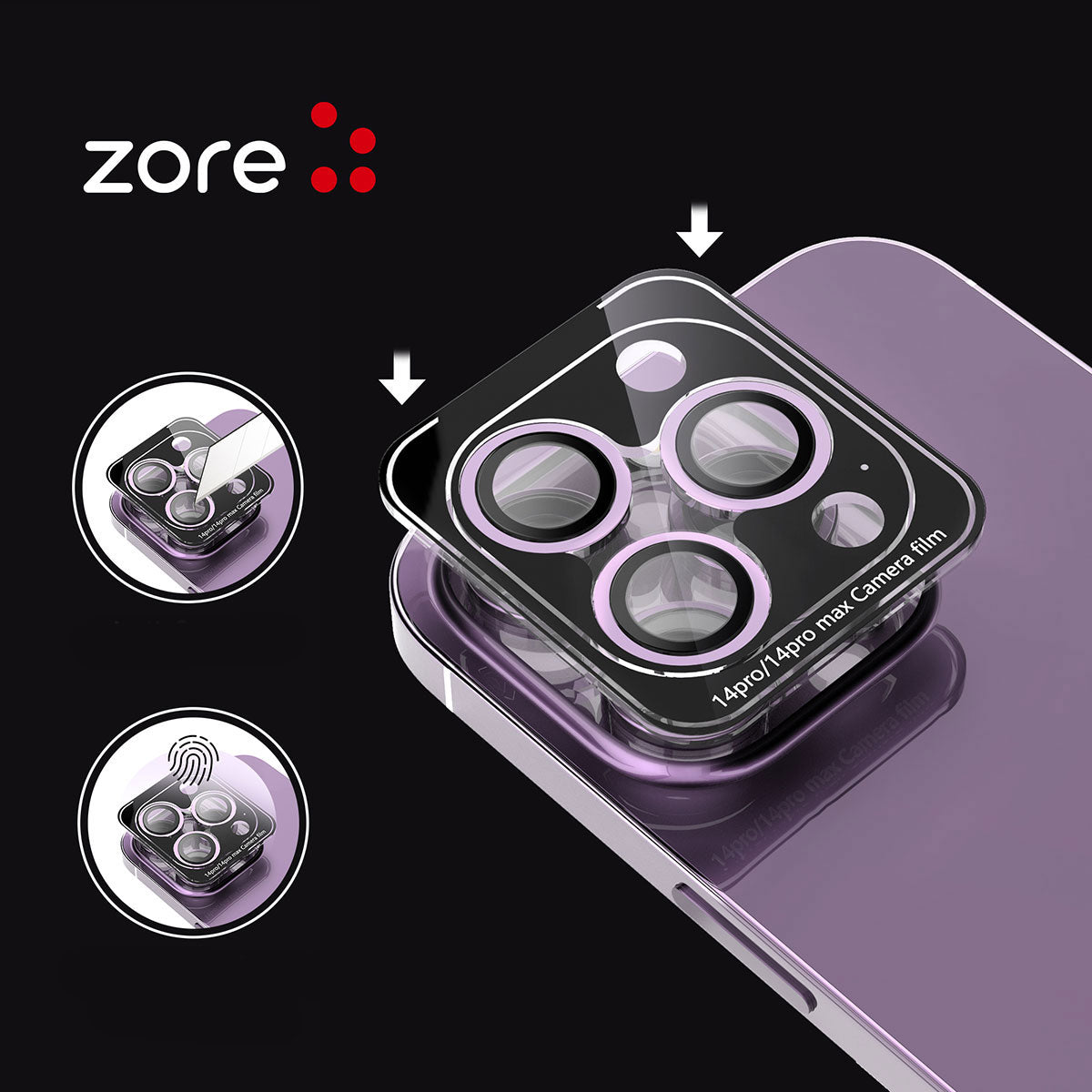 Apple iPhone 12 Pro Max Zore CL-12 Premium Safir Parmak İzi Bırakmayan Anti-Reflective Kamera Lens Koruyucu Mavi