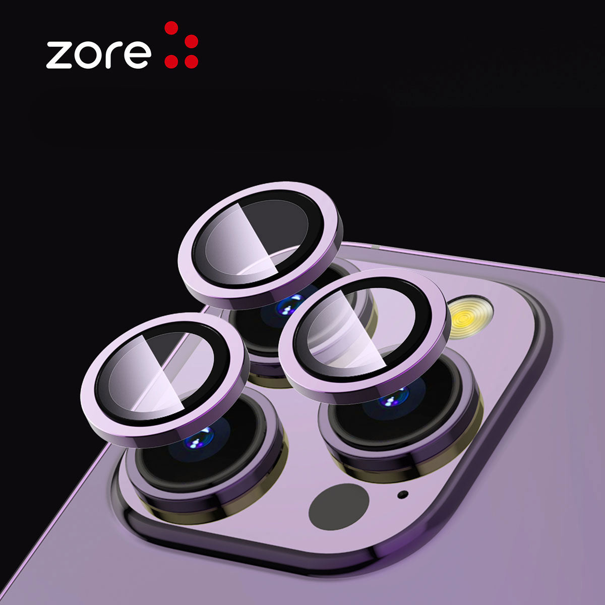 Apple iPhone 12 Pro Max Zore CL-12 Premium Safir Parmak İzi Bırakmayan Anti-Reflective Kamera Lens Koruyucu Mavi